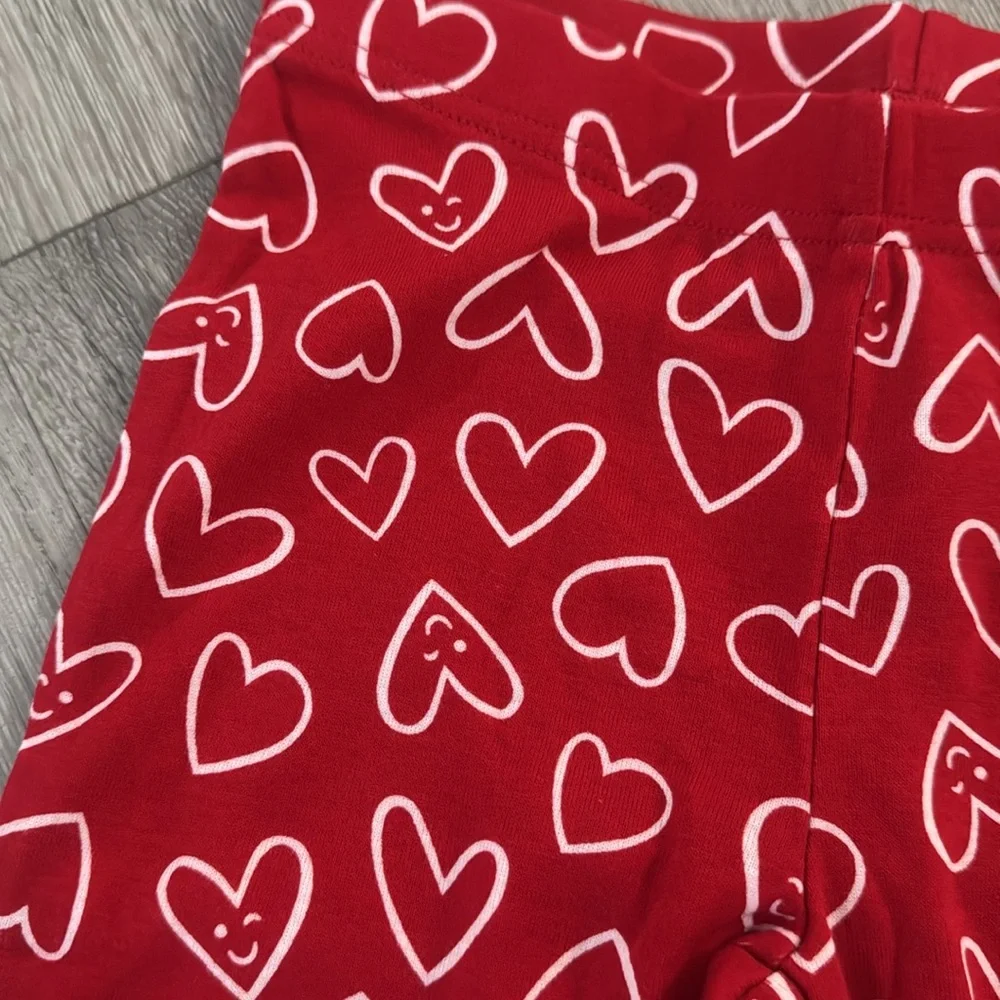 Old Navy Kids Medium Pajama Set Long Sleeve Long Pants with White Hearts NWT