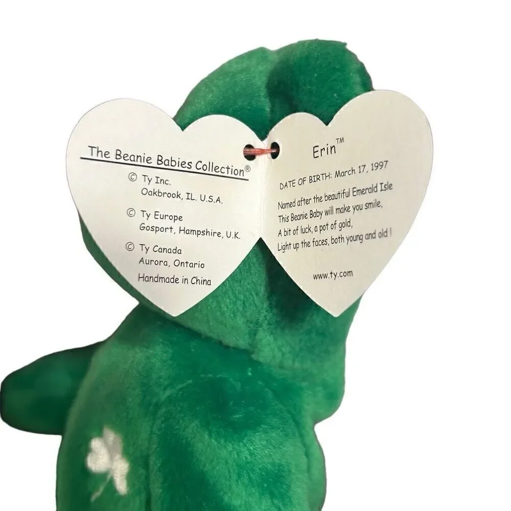 Vintage Set Of 3 TY Beanie Babies Bears Red Blue & Green Valentina America Erin