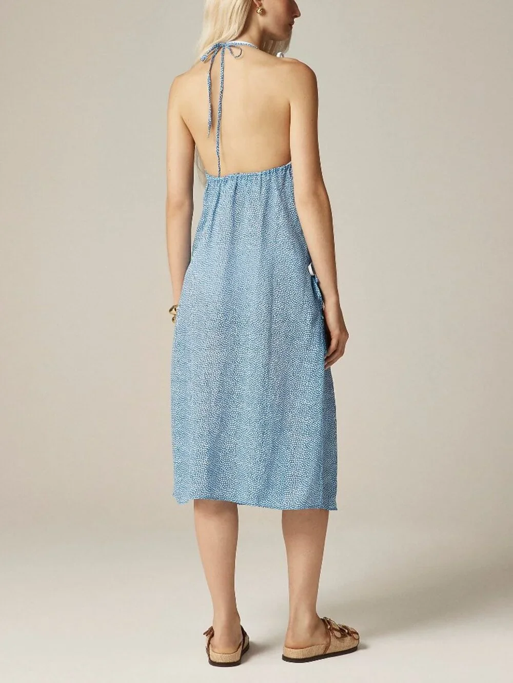 NWT J. Crew Size Medium Side Tie Beach Cover Up Midi Dress Mini Floral Print NEW