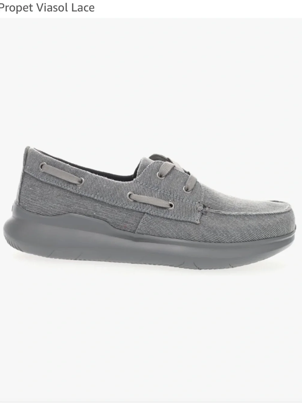 Propet Men’s Casual Gray Canvas Lace-Up Shoe Sz 15W NEW IN BOX