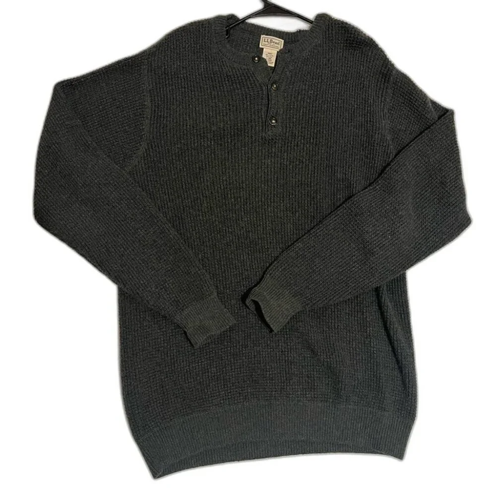 L.L. Bean Gray Crewneck Sweater Classic Knit
