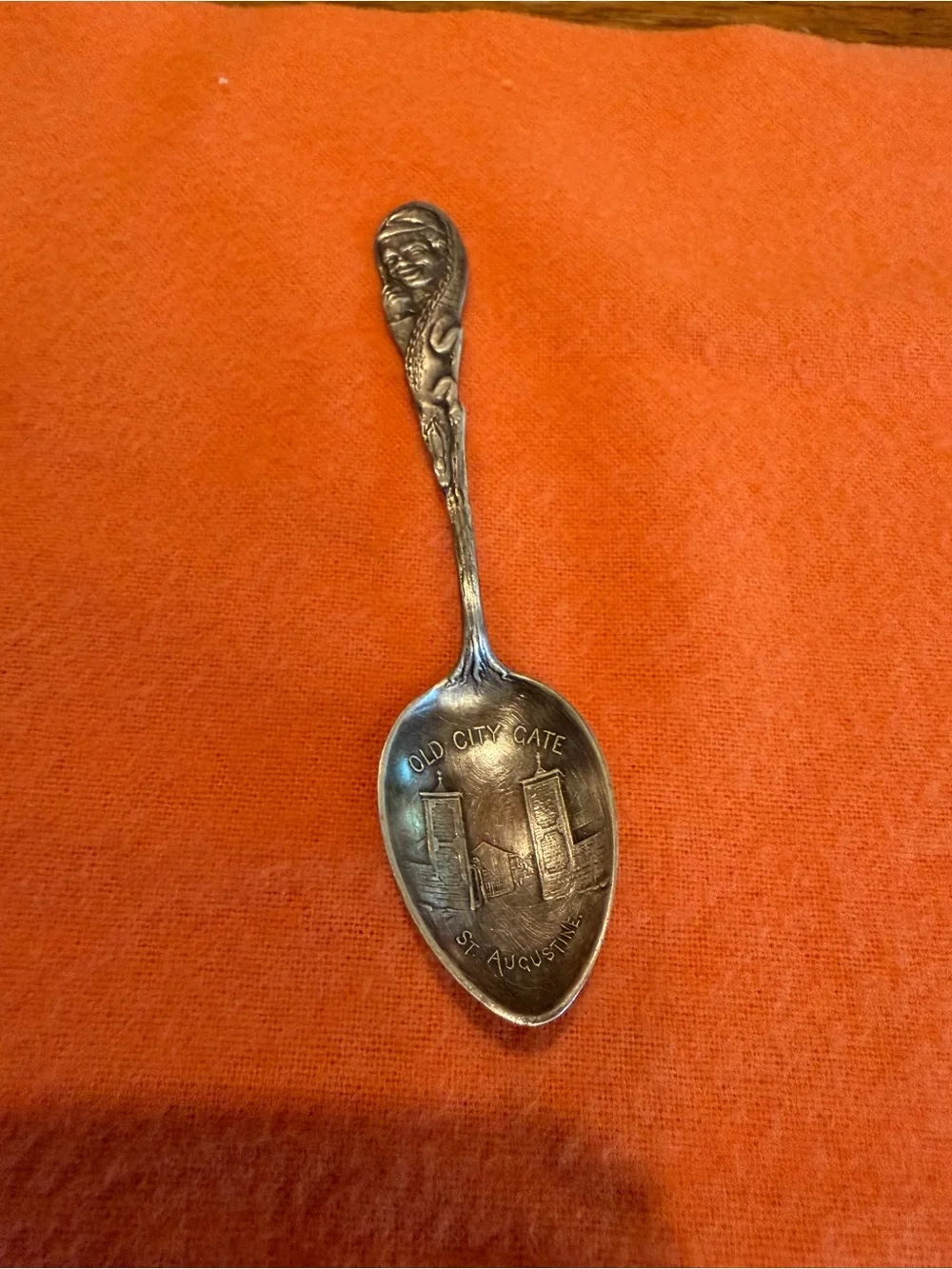 Vintage Thomas Tugby Alligator & Boy St. Augustine Silver 925 Souvenir Spoon