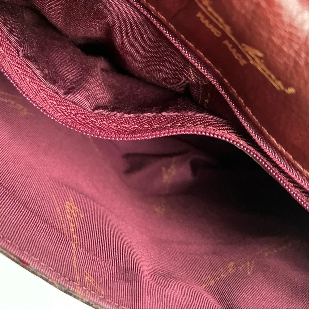Etienne Aignet Classic Vintage Burgundy Leather Shoulder Bag