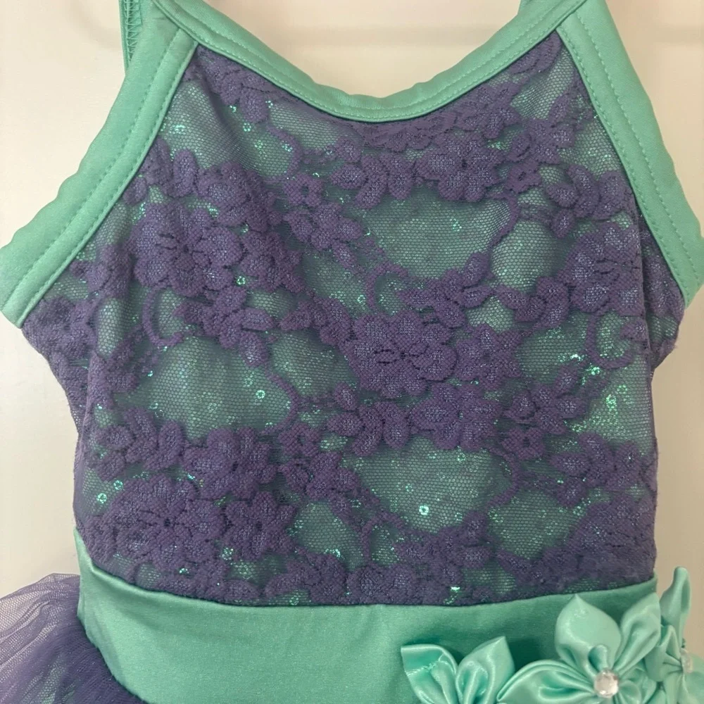 Weissman kids girls turquoise  Green and lavender light Purple Costume Dress SC