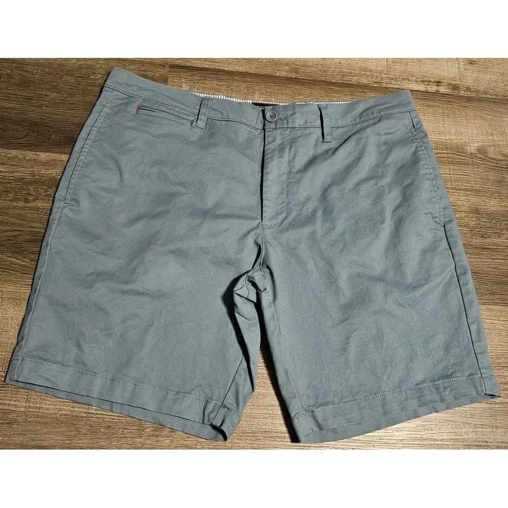 Untuckit Mens St. Vincent Chino Golf Shorts Size 36 Color Blue Stone‎ Outdoor