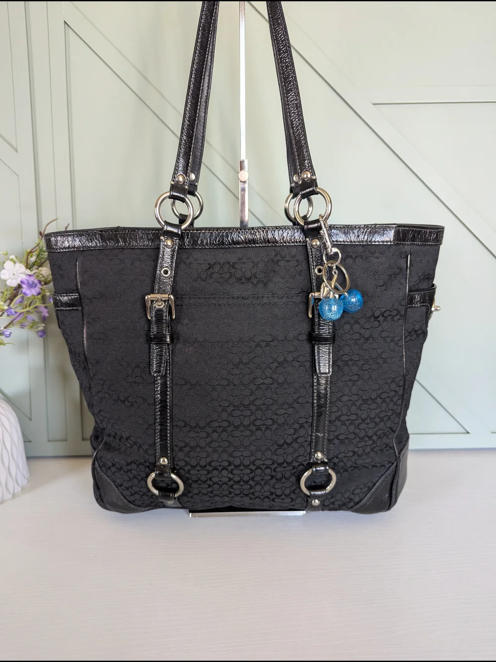 Vintage Coach Signature Gallery Jacquard Tote Bag