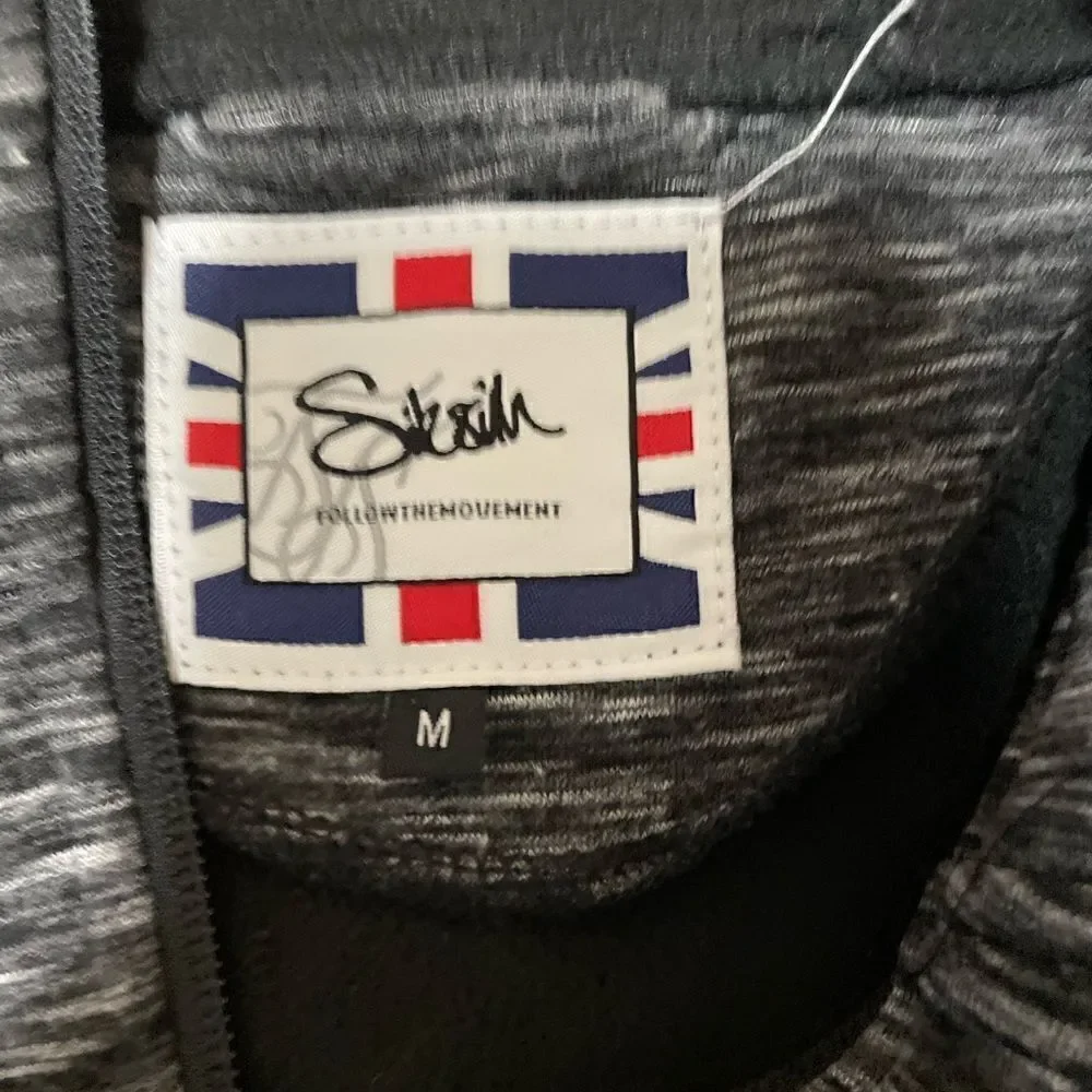 SikSilk Apex Zip Track Top Full Zip Hooded Track Jacket Men's Sz M Elastic Waist