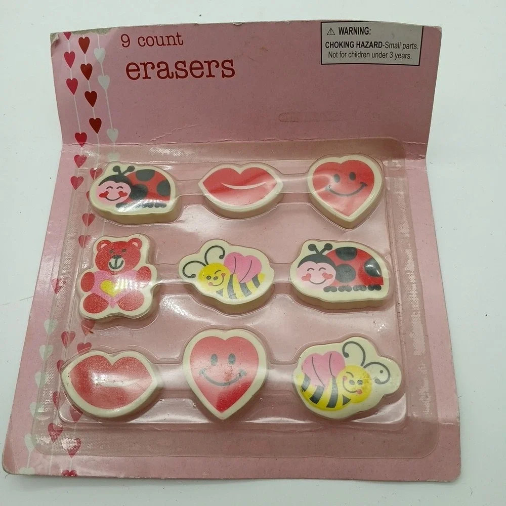 VTG Variety Novelty‎ Erasers Lady Bug 9 Count new trick pencil stationary set