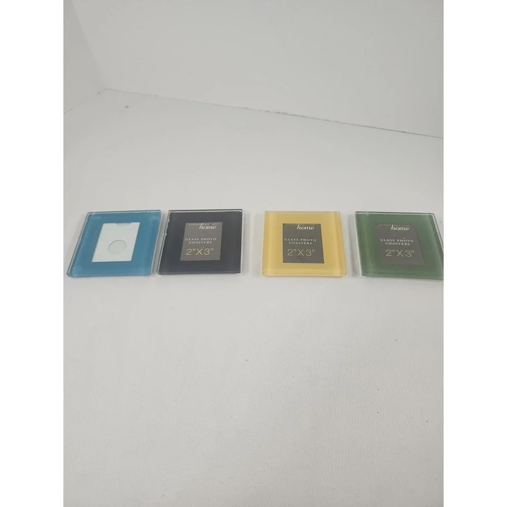 Sarah Peyton Home Set Of 4 Glass Photo Coasters 2