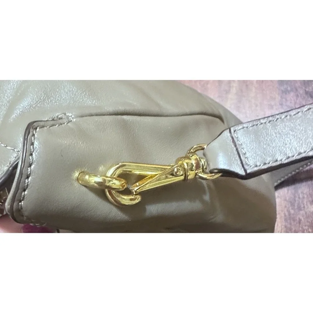 Lauren Ralph Lauren Bramfield Carlene Satchel Bag Beige Supple Leather‎ Gold HW