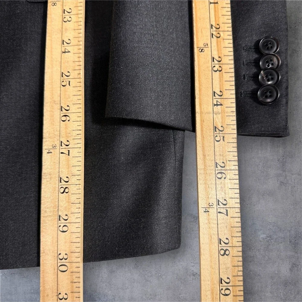 M.J.BALE Men's Blazer 40R Sport Coat 2-Button Suit Jacket Gray Lightweight Wool