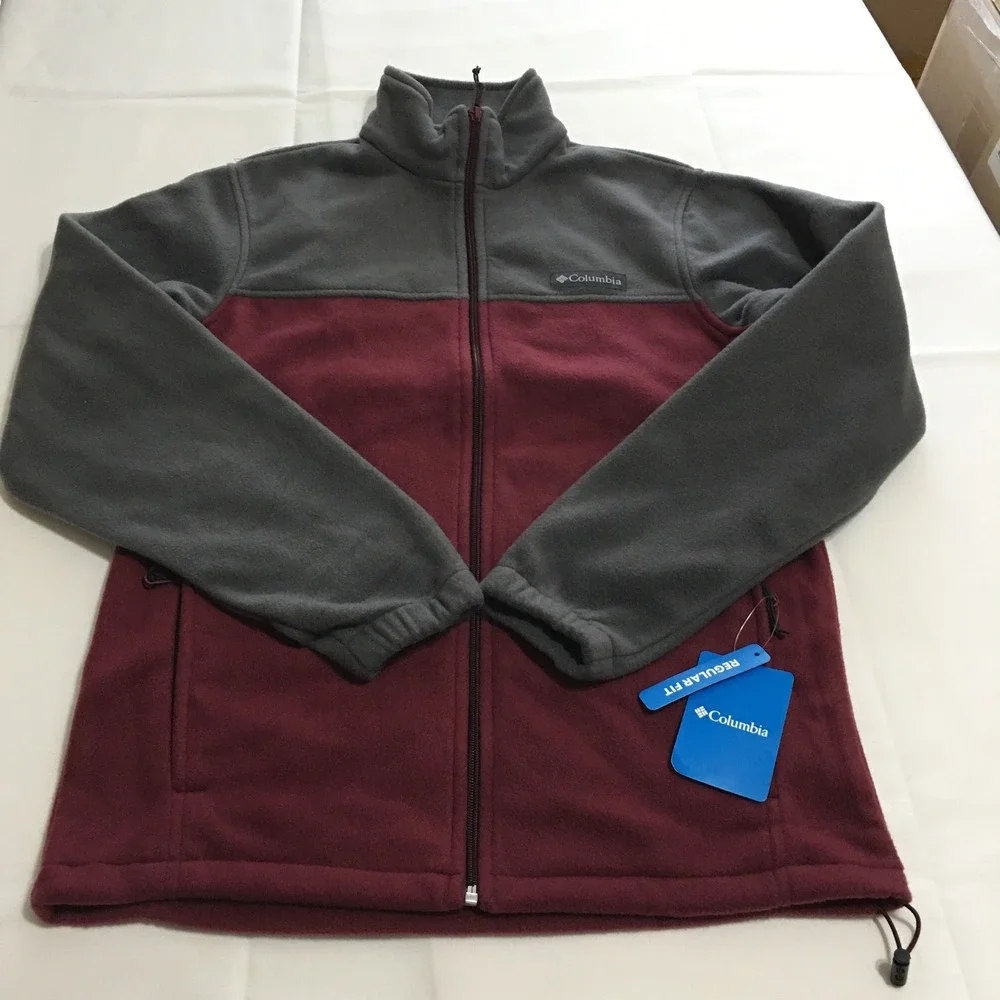Columbia Steens Mountain Full Zip 2.0 Jacket Mens Small Maroon Gray NWT $65.00