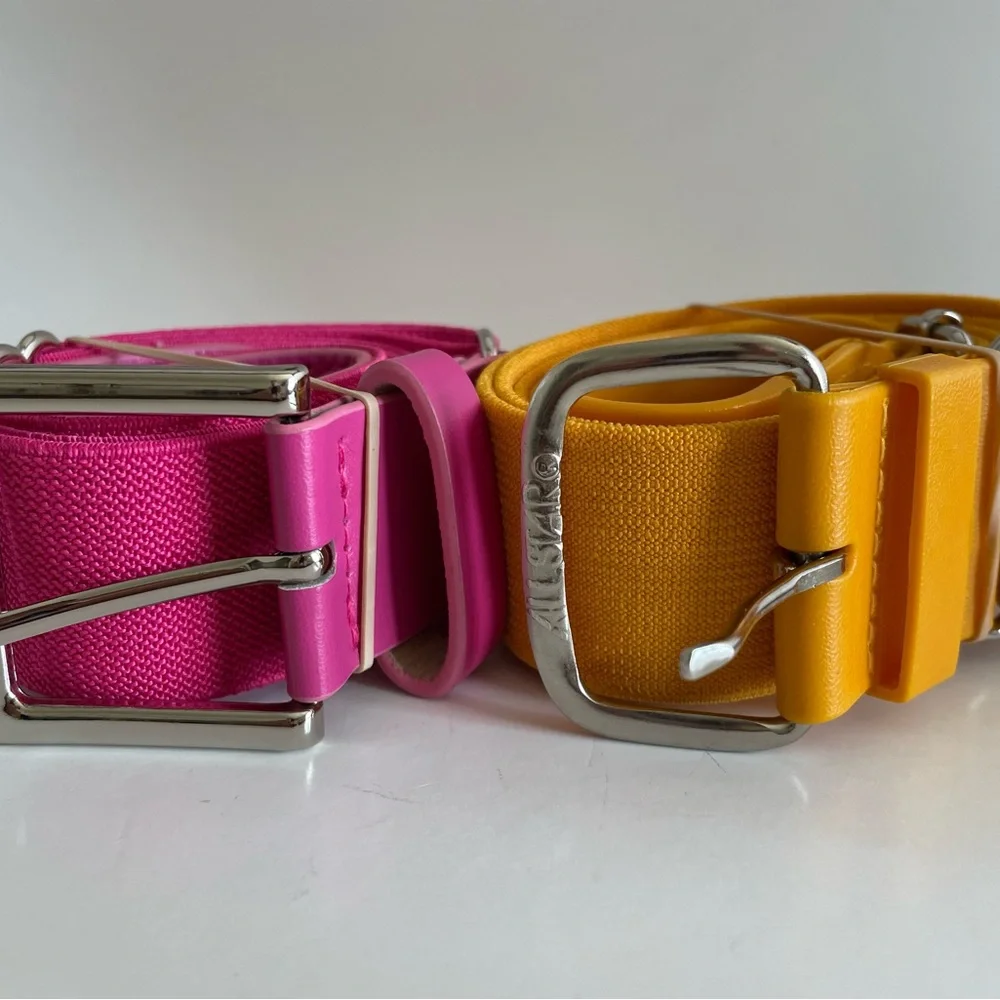 Lot Of 2 Softball‎ Belts Adjustable Pink and Yellow