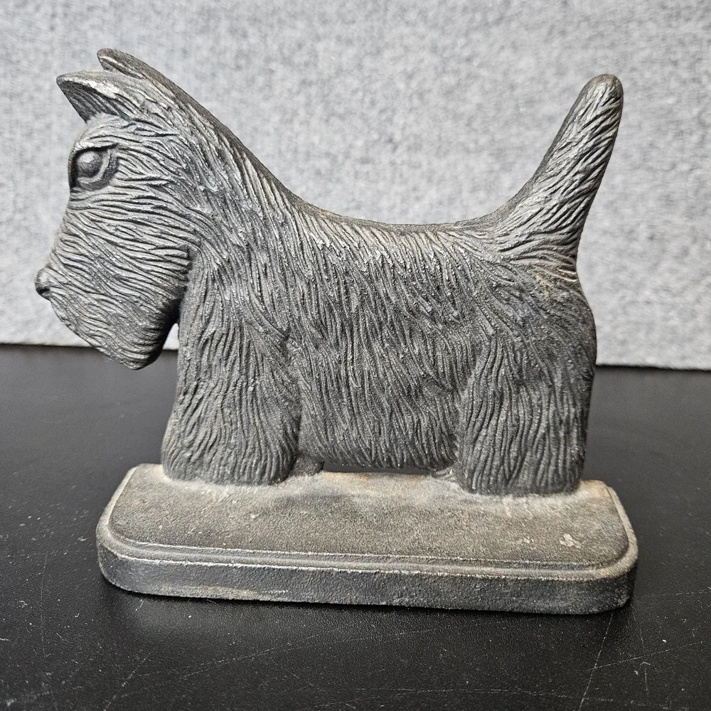Vintage Cast Iron Scotty Dog‎ Door Stop Bookend Figurine