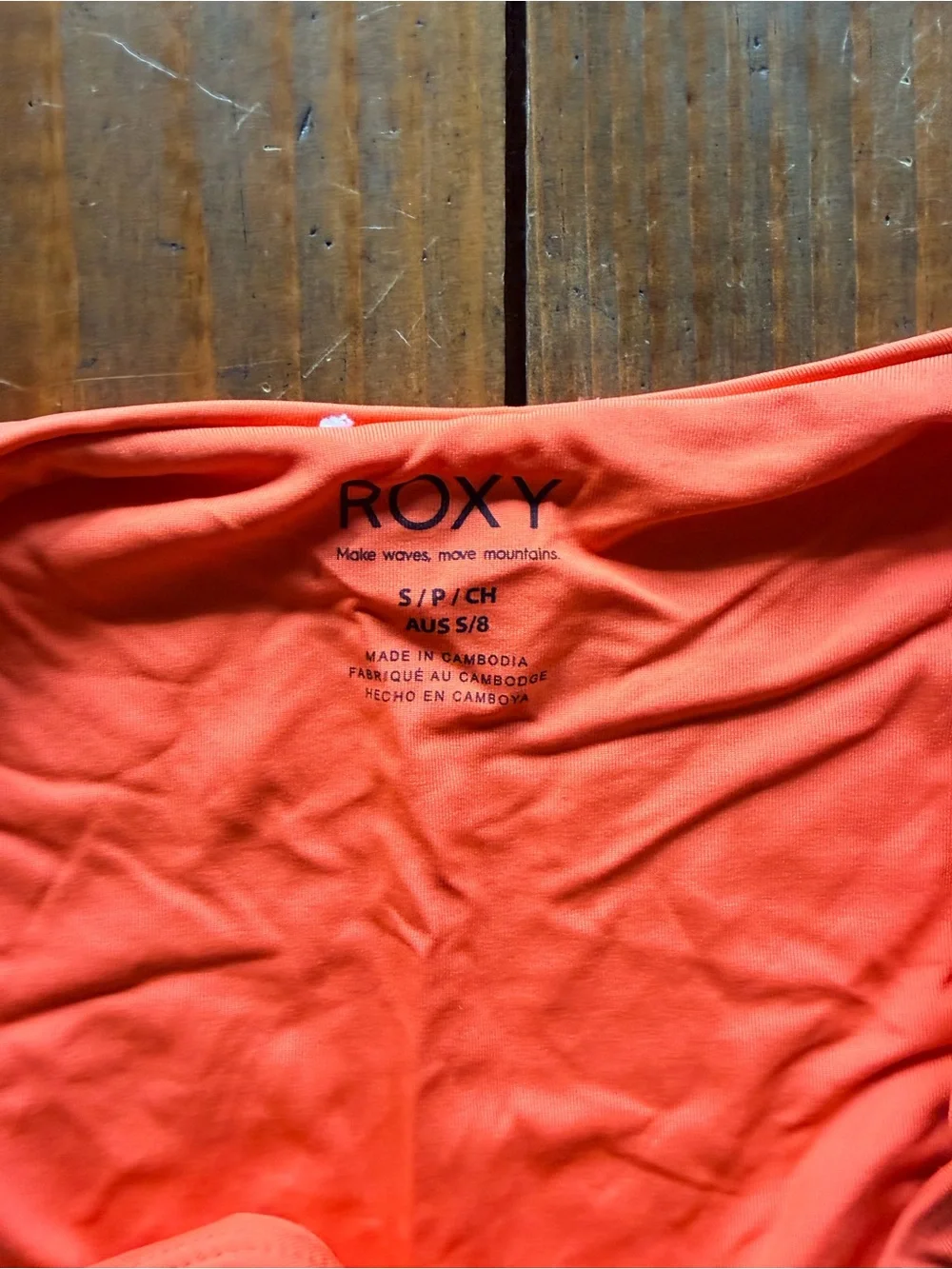 Roxy classic cheeky bikini bottoms coral orange S