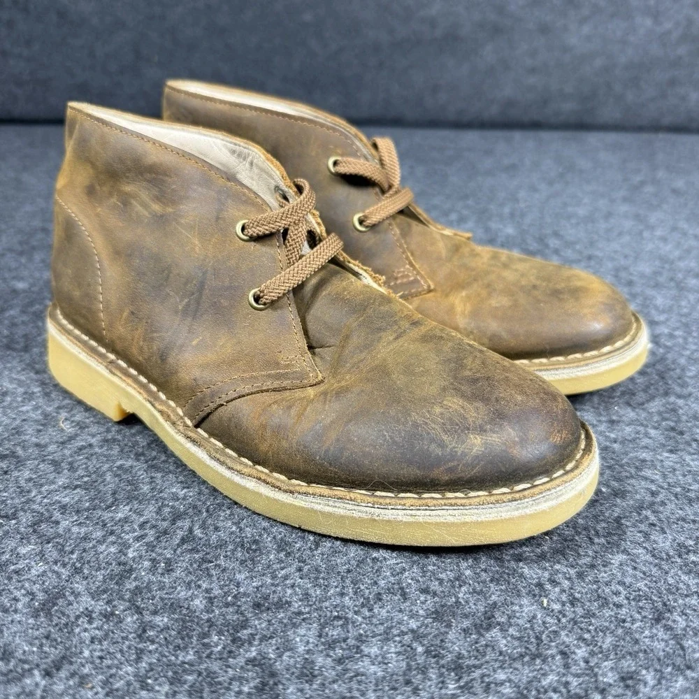 Clarks Bushacre‎ 2 Chukka Boots Brown Leather Boys Size 12.5