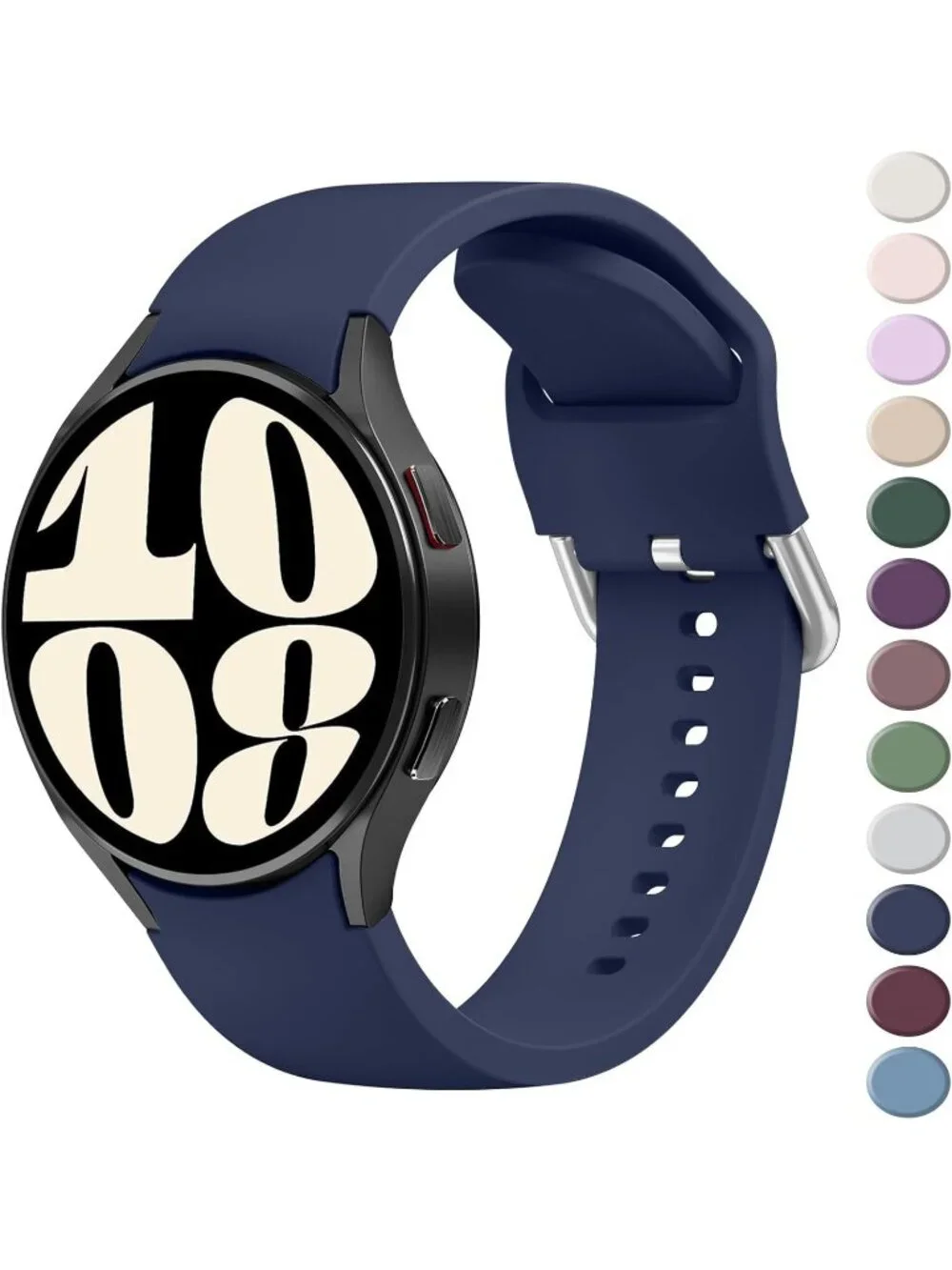 Unisex Navy Blue Analog Silicone Replacement Strap Samsung Galaxy Classic Watch
