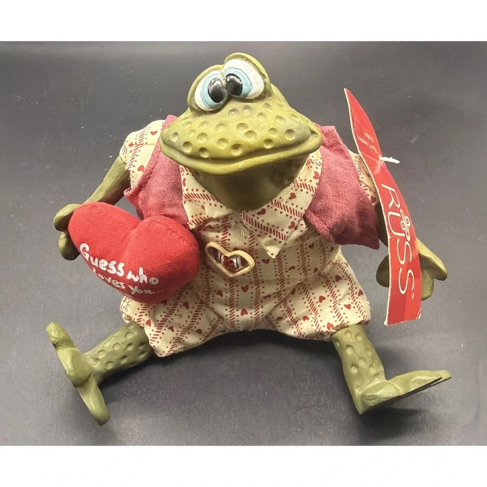 Valentino Frog Shelf Sitter Russ Berrie Kathleen Kelly's Frog 422L With Tag VTG