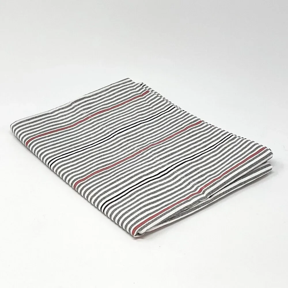 Ralph Lauren Red White Gray Black Striped Pillow Case Standard Cotton NEW