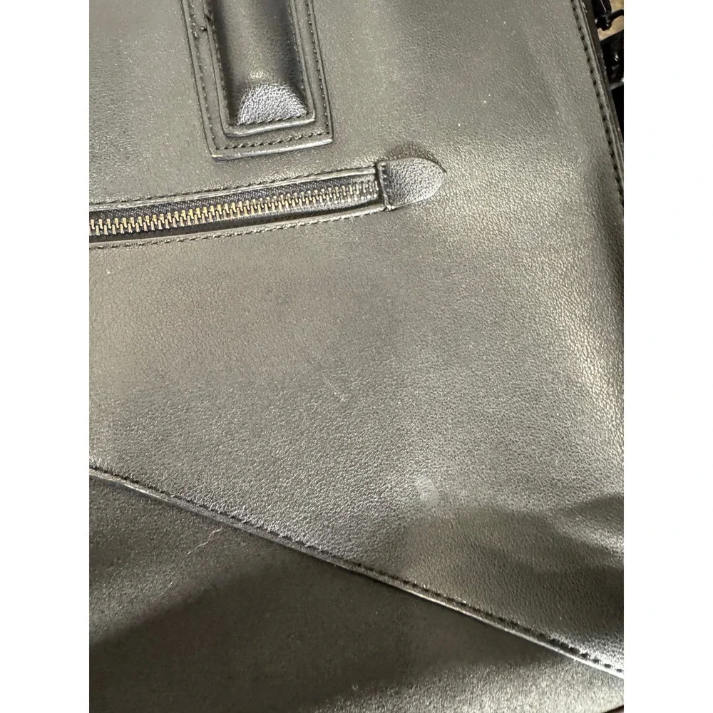 Pixie Mood Greta Work Tote Bag Black Vegan Leather Laptop Briefcase Crossbody