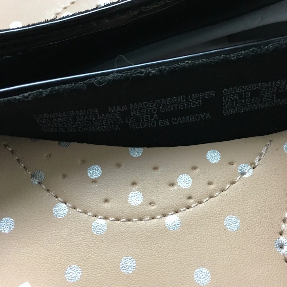 WONDER NATION Girl’s Ankle Ballet Dress Flat Elastic Straps Black Patent Size 13