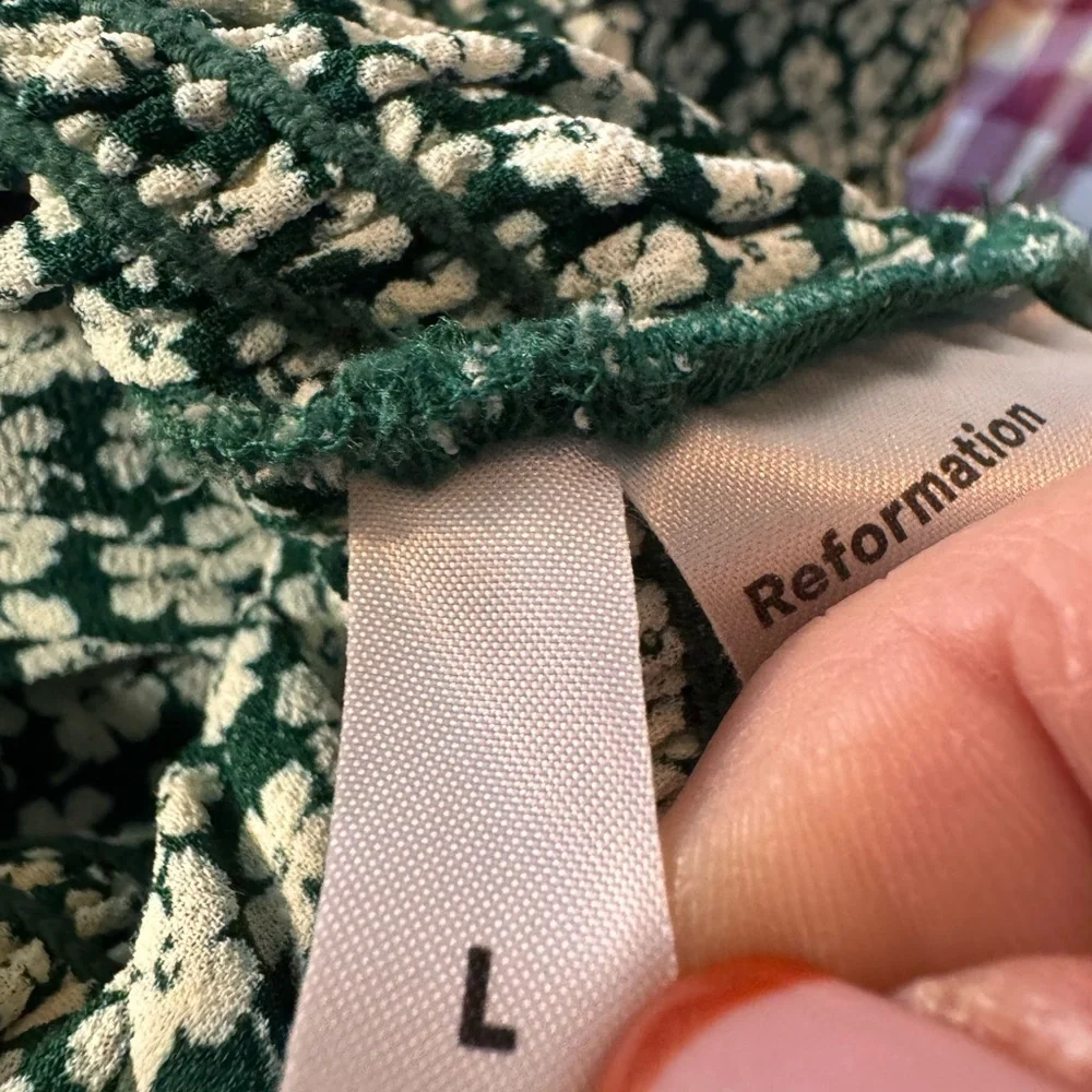Reformation Green & White Floral Women's Top