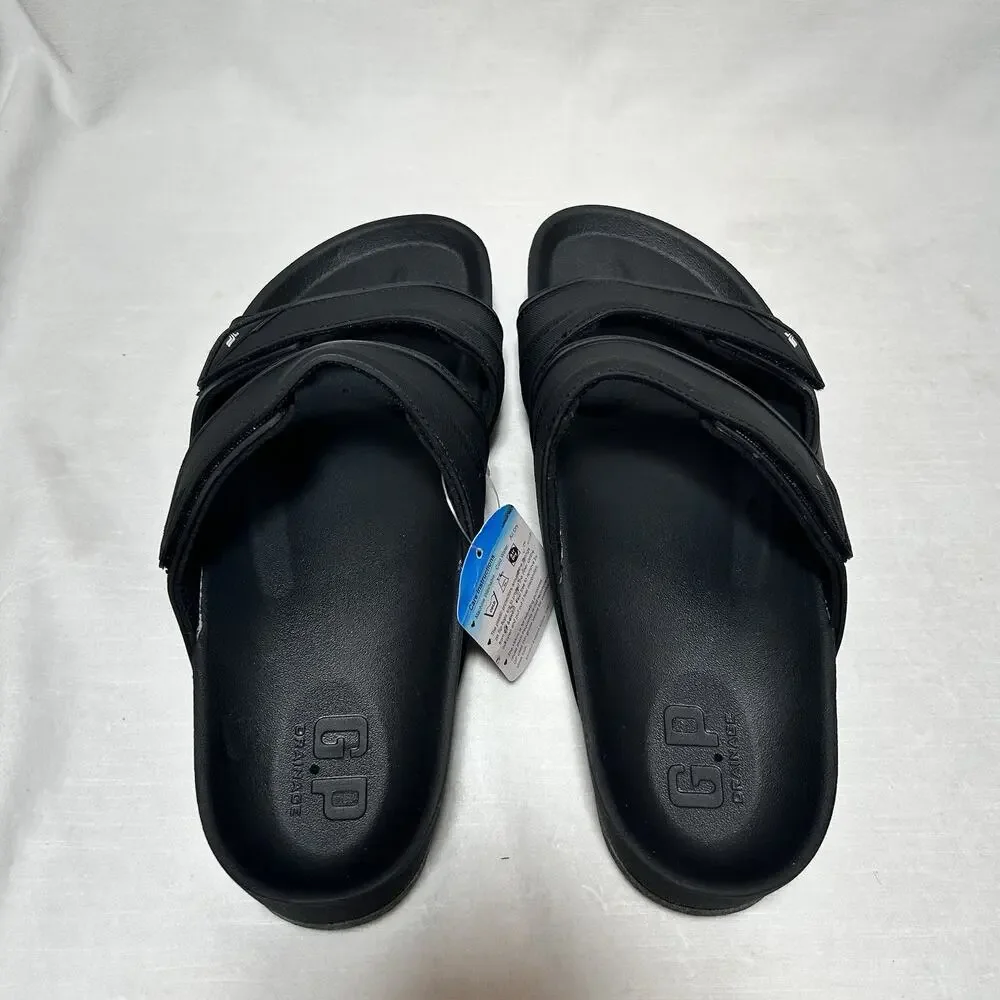 Gold Pigeon Piro Mens Sz 9 Euro 41 SLIDES Hi DensityGel Water Released Sole