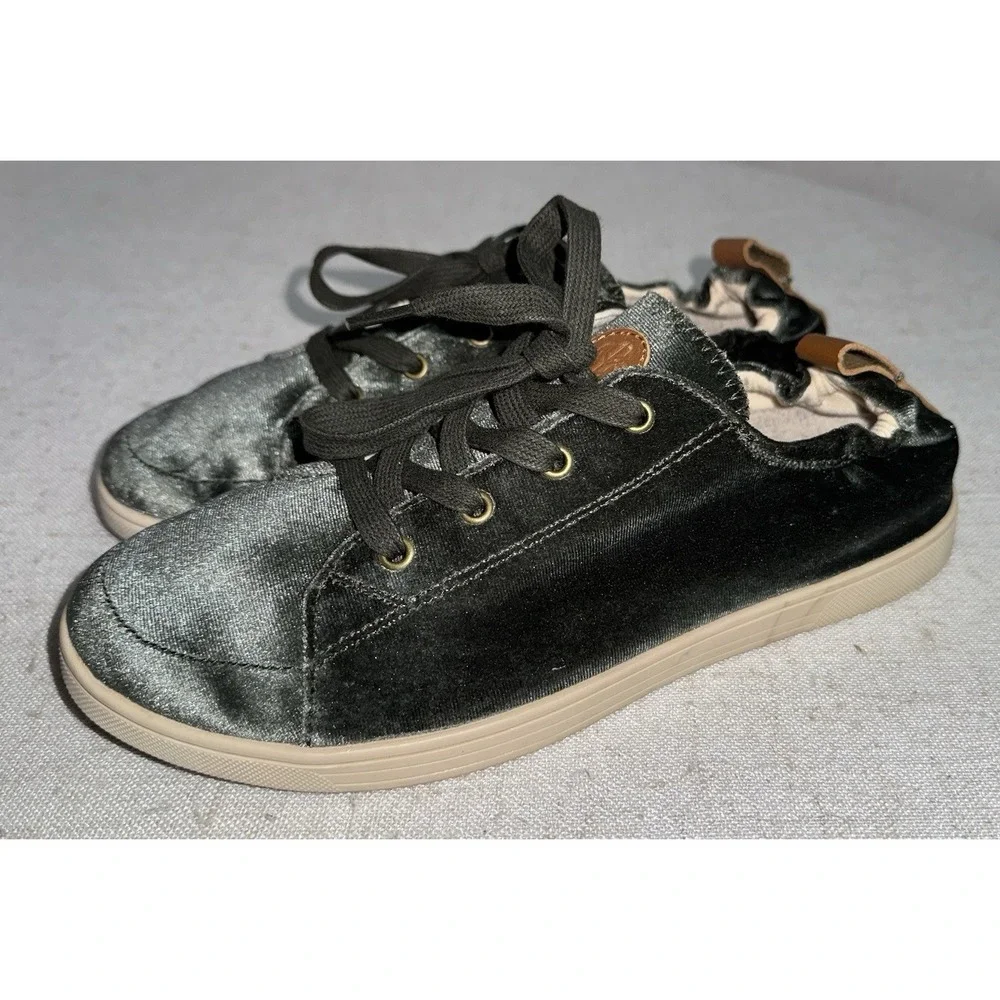 Revitalign Sage Green Velvet Orthotic Santa Clara Betta Sneakers Women's Size‎ 9