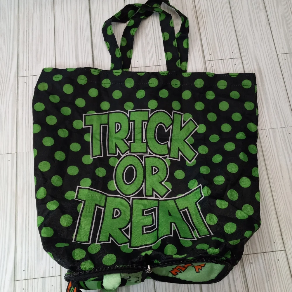 Justice Polka Dot Halloween Zombie Girl Trick Or Treat Foldable Compact Bag