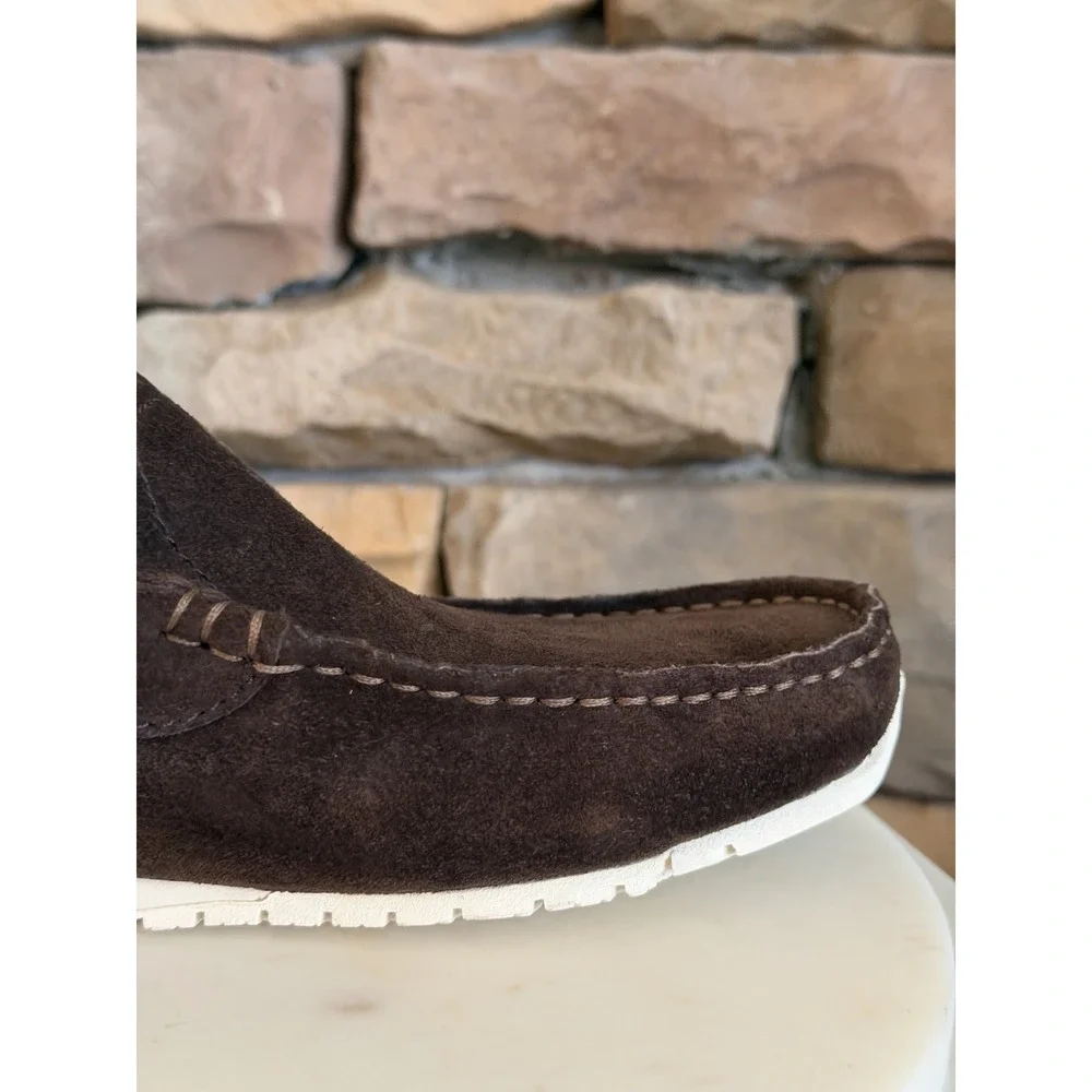 OluKai Ka'a Loafer Men's Size 7 Dark Brown Italian Suede Slip On Shoes NWOB