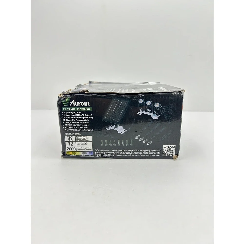 Aurolit Solar Light for Flagpoles‎  OS Black New