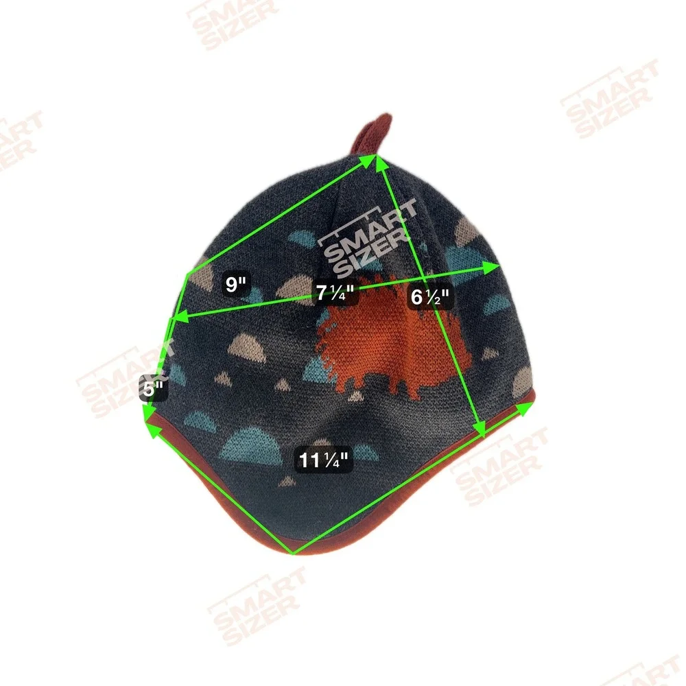 Patagonia Kids Fleece Lined Reversible Hat Hedgehog‎ Cloud Pattern Orange Trim
