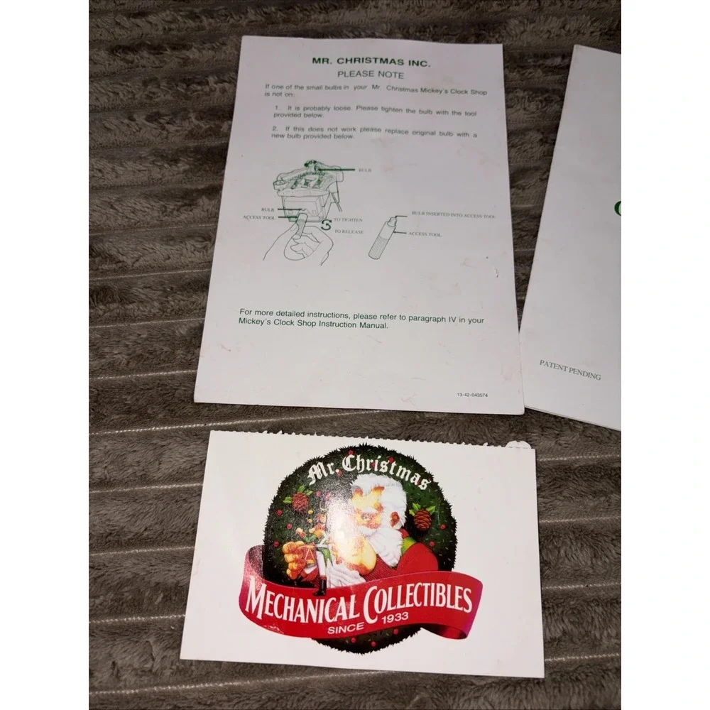Replacement Part INSTRUCTIONS *only* for Disney Mickey's Clock Shop