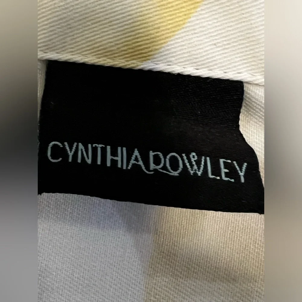 Cynthia Rowley Floral  Cream, Gray and Yellow Shower Curtain