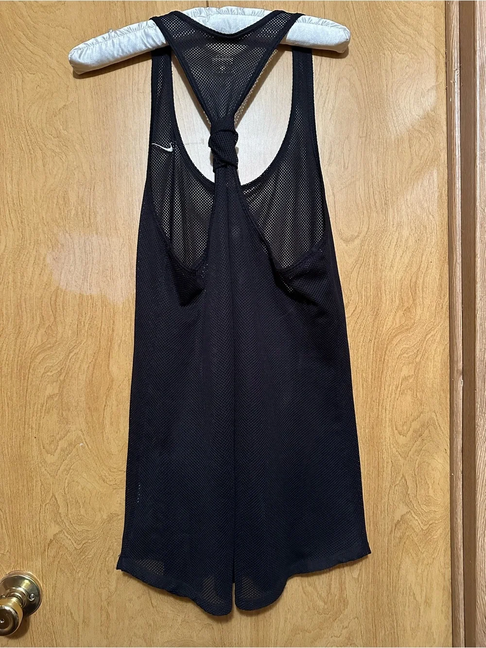 Nike Black Mesh Racerback Tank with Knotted Back medium