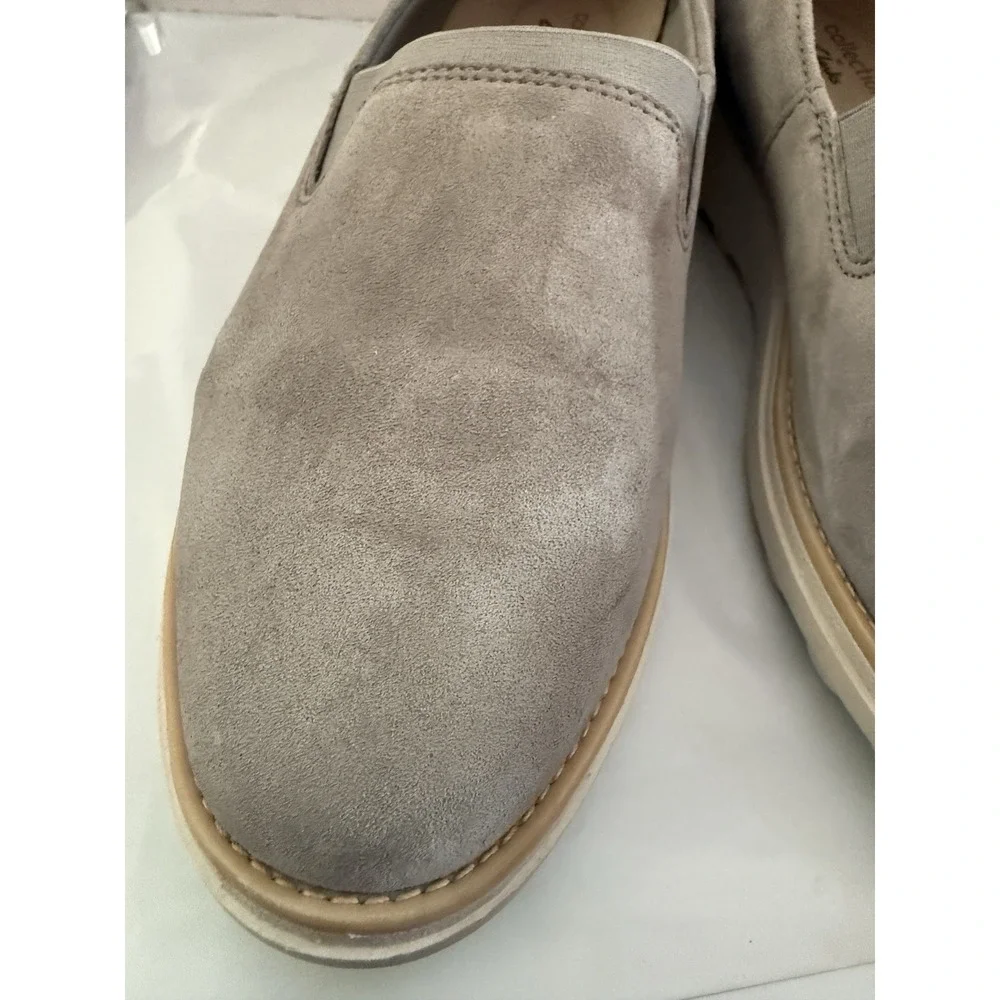 Clarks Collection Gray Suede Women's Slip-On Loafer Casual Shoes US 8.5