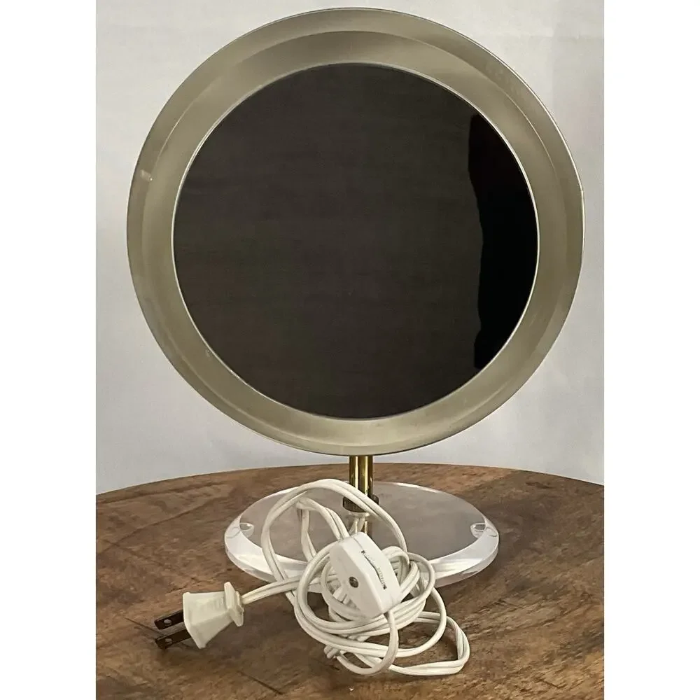 Vintage Rialto Lucite Magnifying Makeup Mirror Thumb Turn Switch