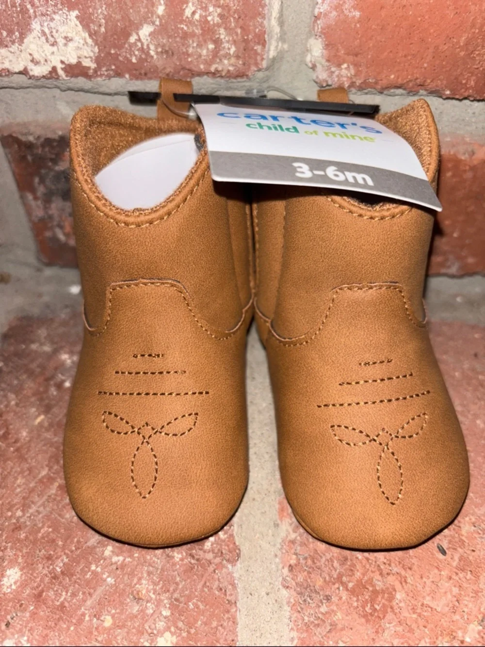 Carter's Baby Boots -Soft Sole Crib Shoes Pre-Walkers Boy or Girl Rodeo Sz 3-6m