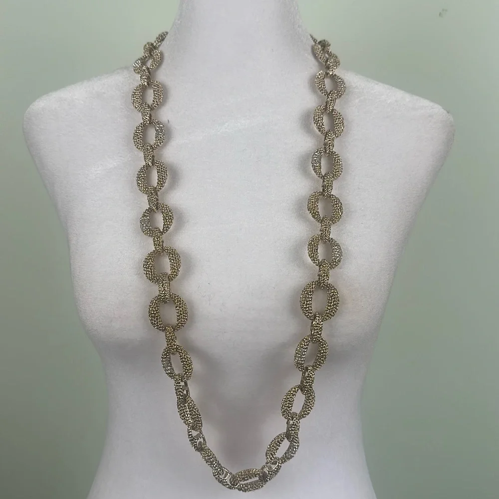 Clarion-Pell 18” Gold Link Necklace Inspired by Princess Grace of Monaco