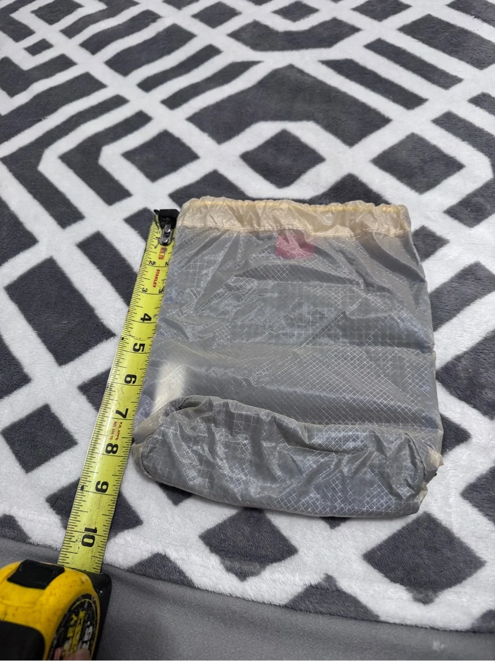 Men’s Drawstring Travel Pouch in Taupe with Yellow Cord