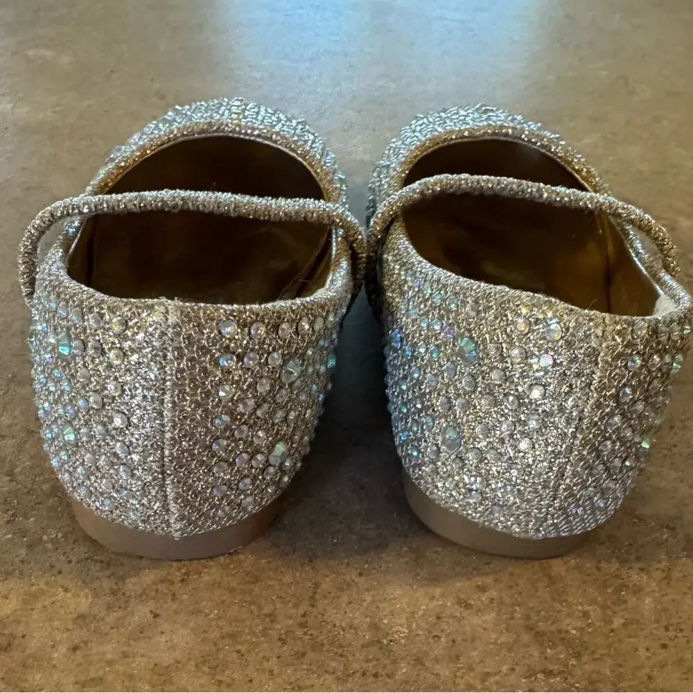 Adorable Dressy Gold Sparkle Mary Jane Flats, Infant Size 4 Girlie Glam ballet