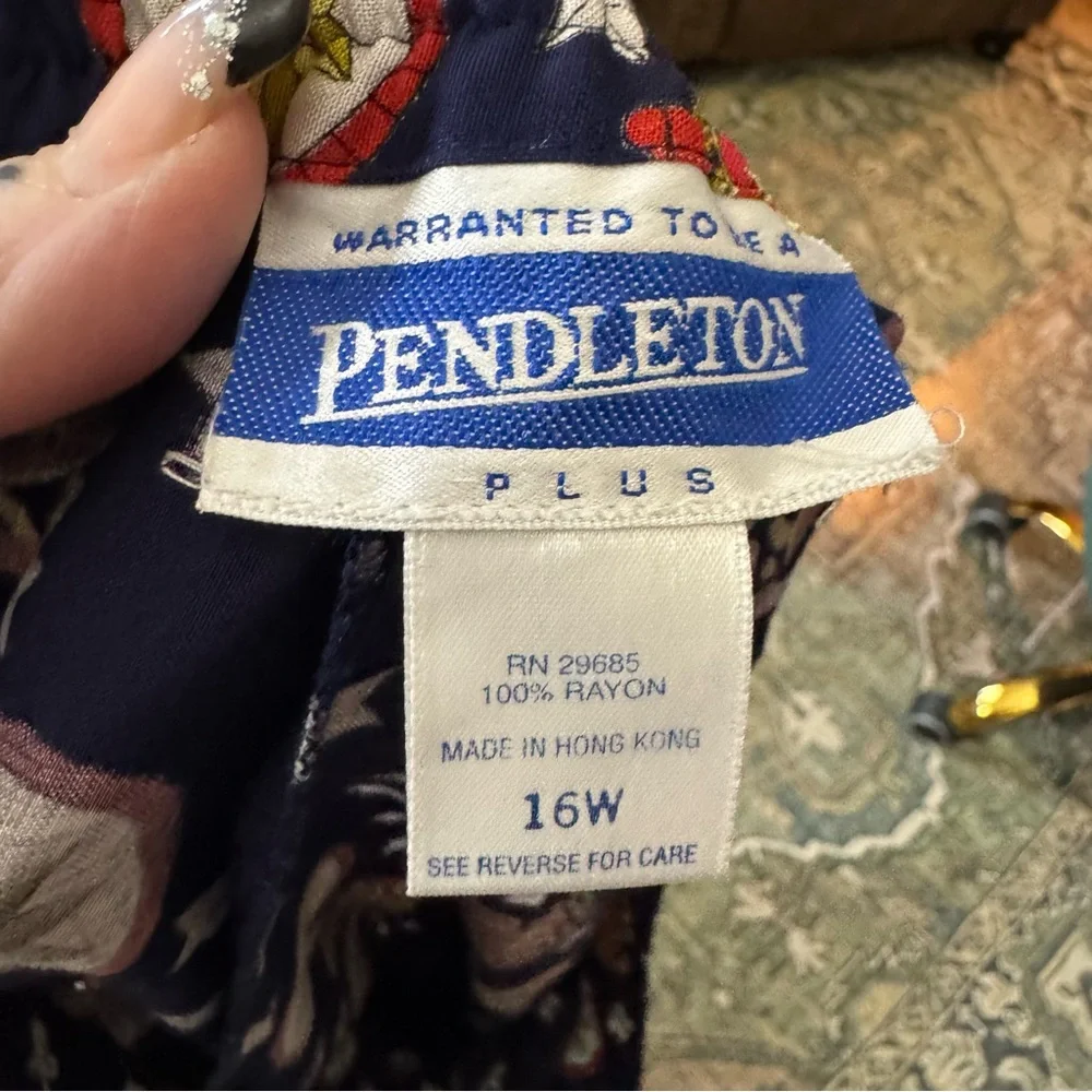 Vintage Pendleton Anchor Nautical Print Midi Skirt