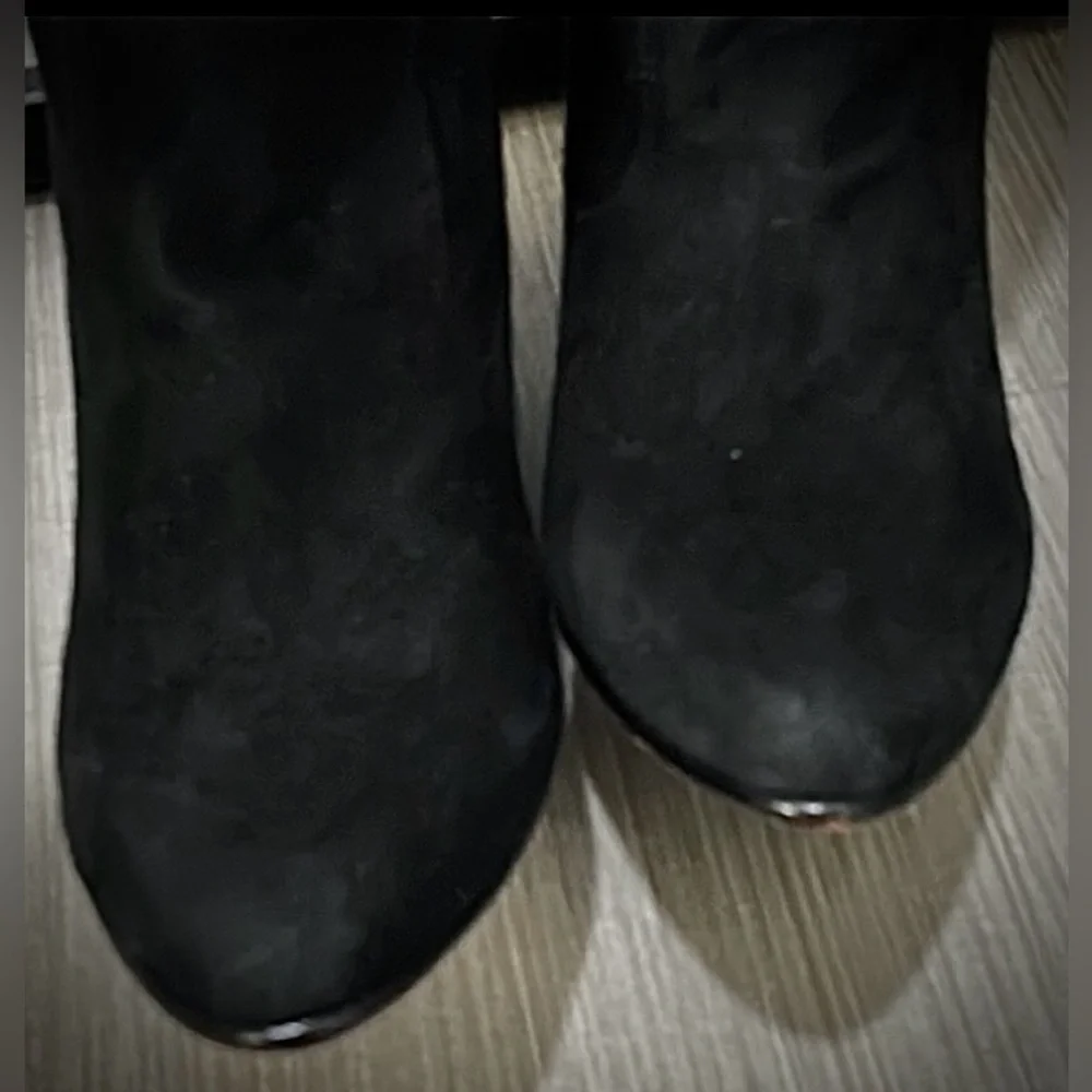 Ulla Johnson Sloane Boots Heeled Black Suede Slouch Knee High Size EU 38 = US 8