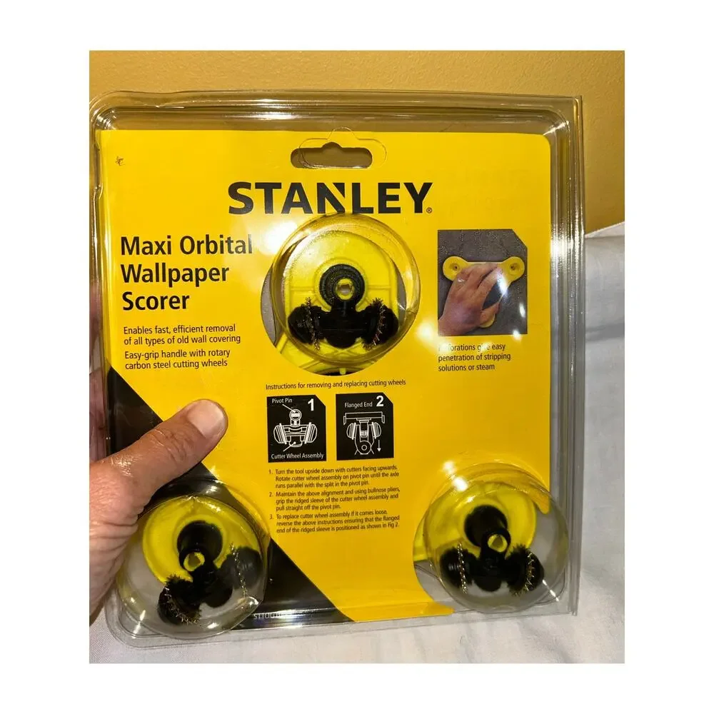 Stanley Maxi Orbital Wallpaper Scorer Tool Yellow Black‎ Carbon Steel Wheels New