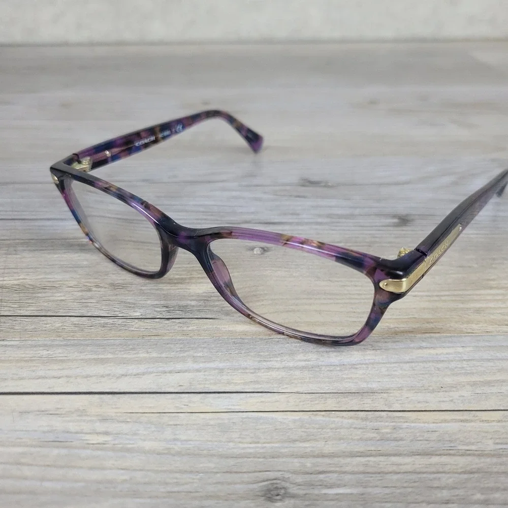 Coach Eyeglass Frames HC 6065 5288 Confetti‎ Purple Women 51-17-135 Rectangular