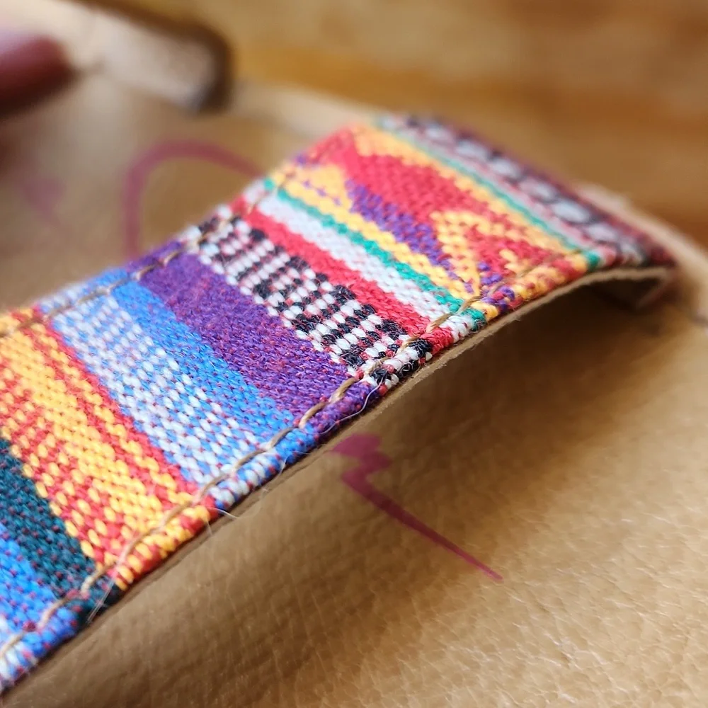 Aztec Tribal Woven Slides Sandals sz‎ 4