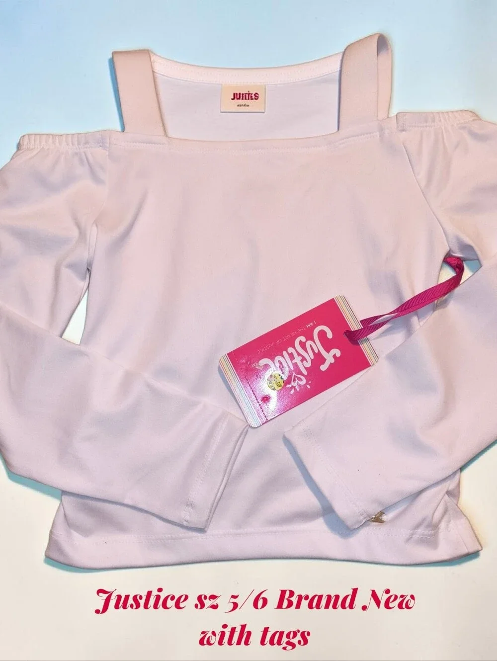 ⭐HOLD FOR BREE⭐Justice Off-Shoulder Long Sleeve Top in Pale Pink