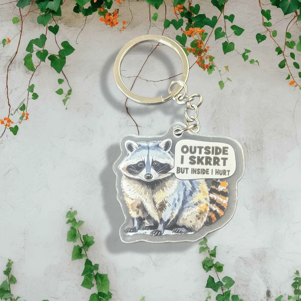🔥RACCOON EMOTIONAL SUPPORT KEYCHAIN (SKRRT)