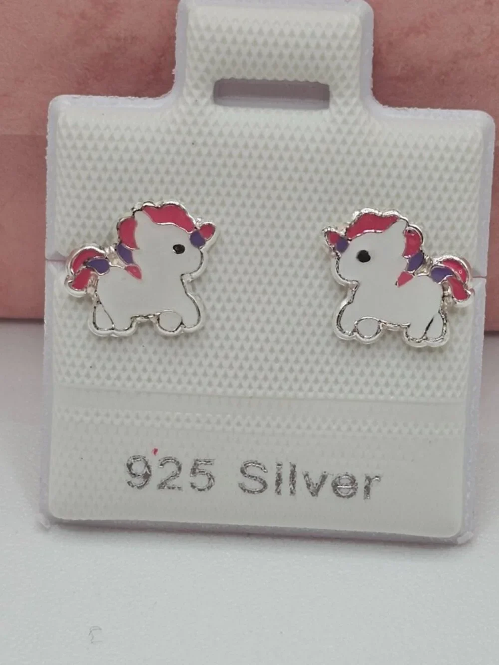 925 Sterling Silver enamel pony
