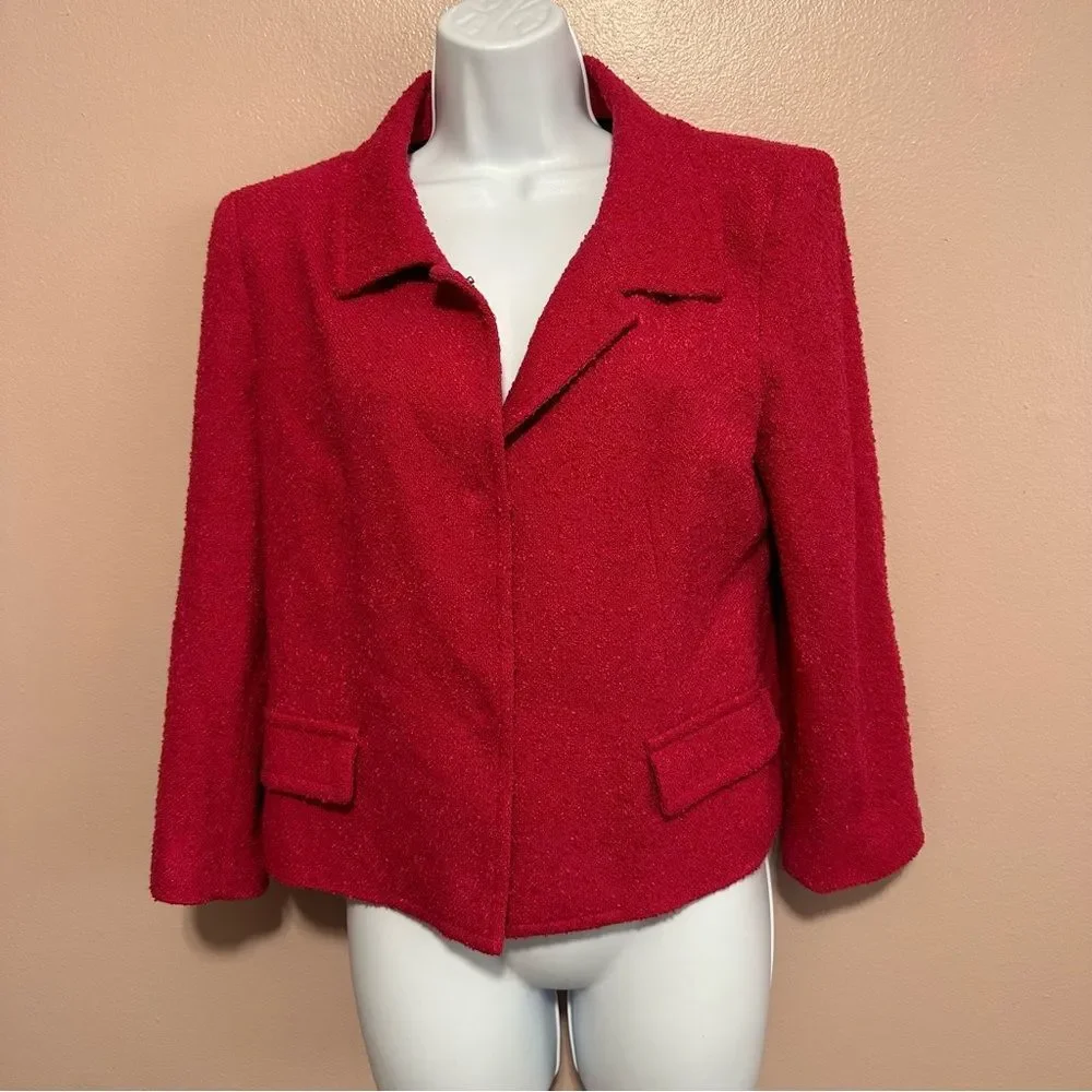 DKNY Fuchsia pink wool blend blazer size 8